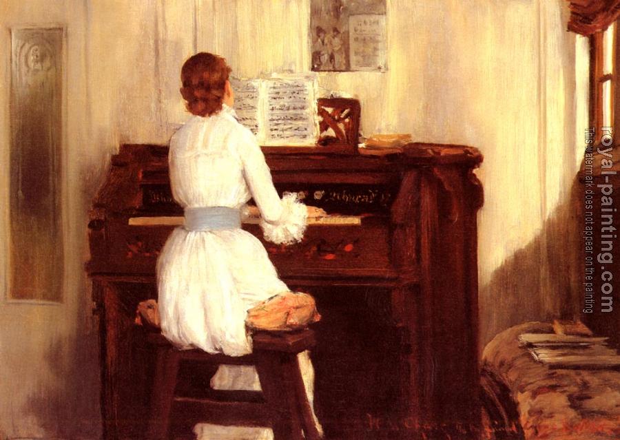 William Merritt Chase : Mrs Meigs At The Piano Organ